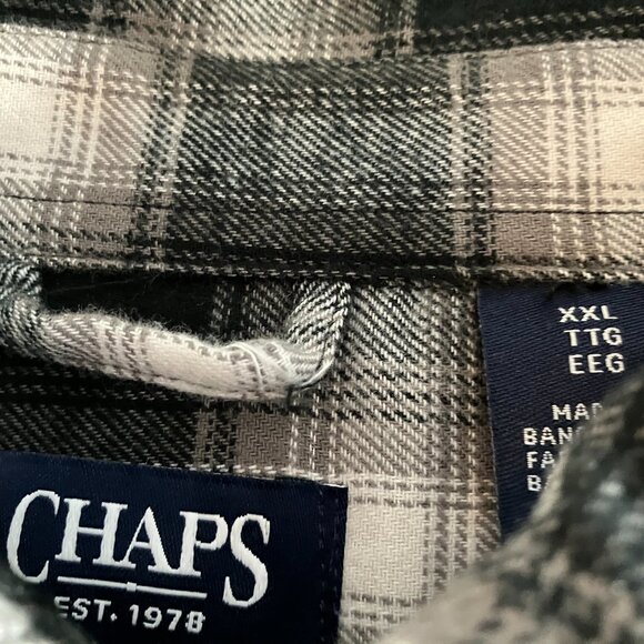Chaps Shirt Mens XX Large Plaid Performance Flannel Button Down New $55. - Picture 6 of 12